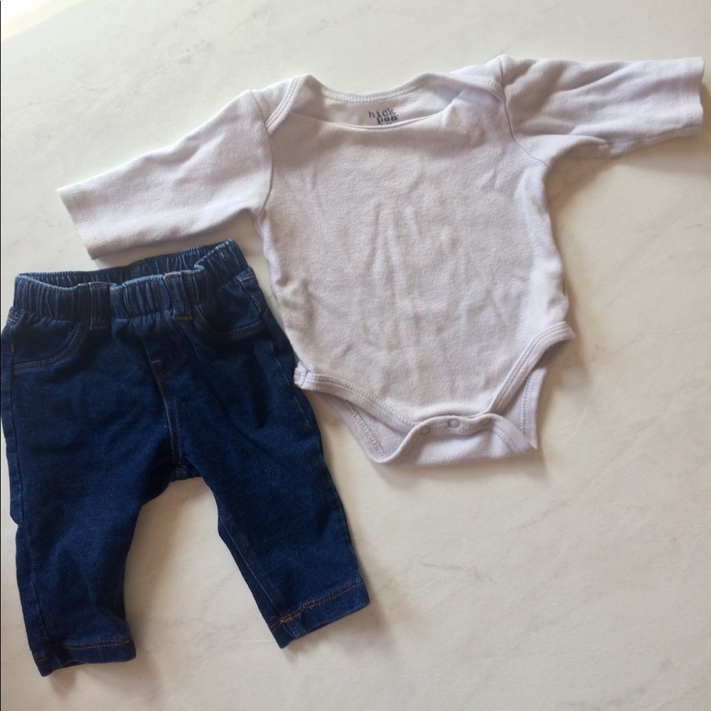 Infant Jeans & Body Suit | 0-3 Months